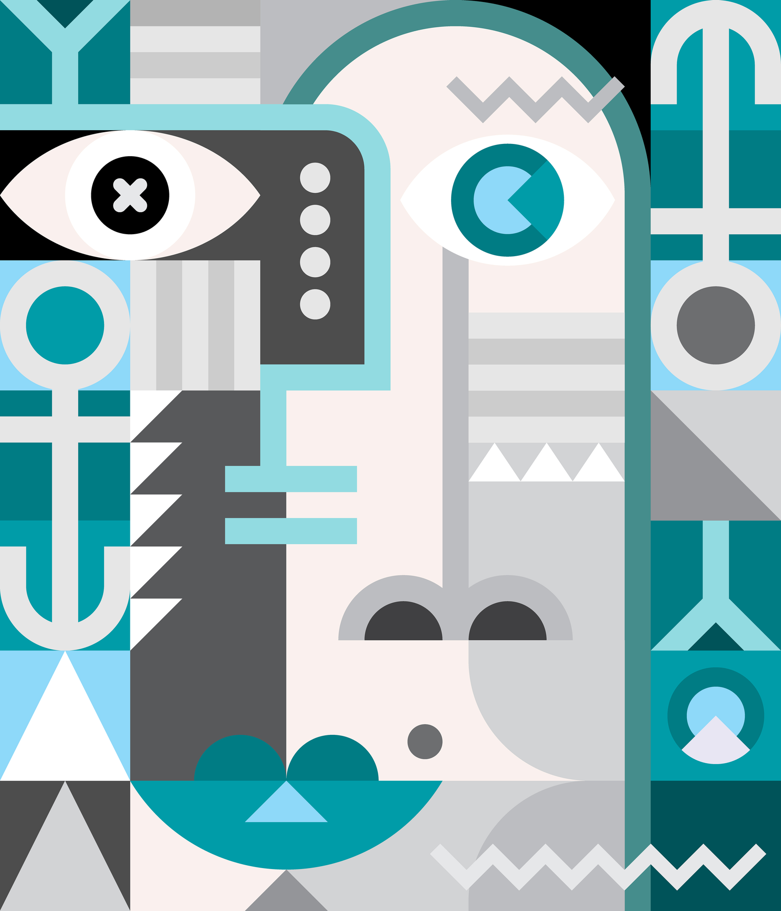 abstract geometric portrait